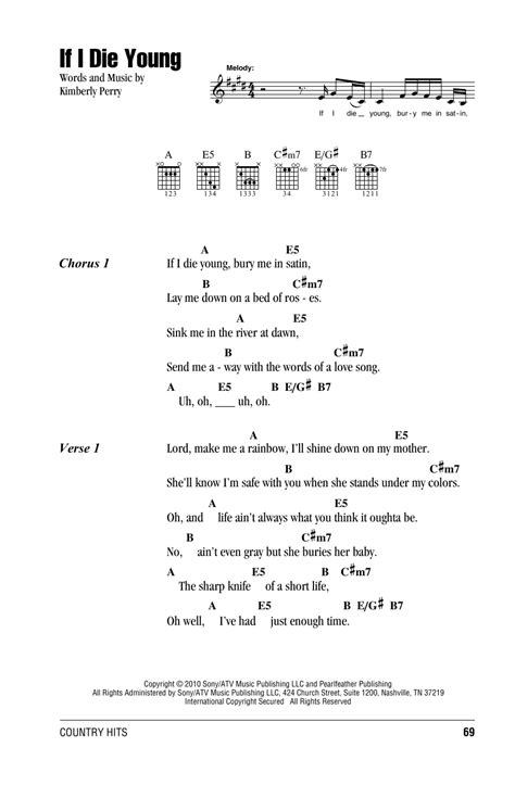 if i die chords|if i die young guitar.